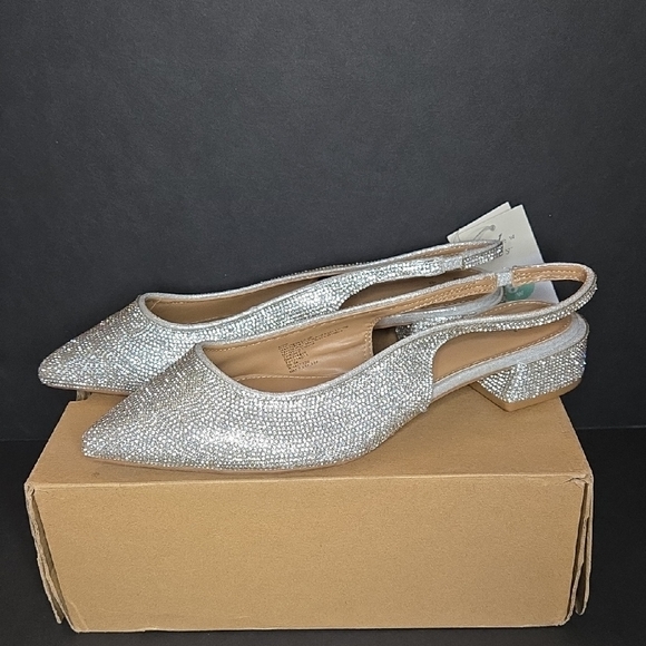 a new day Silver Glitter Slingback Flats - Picture 2 of 6